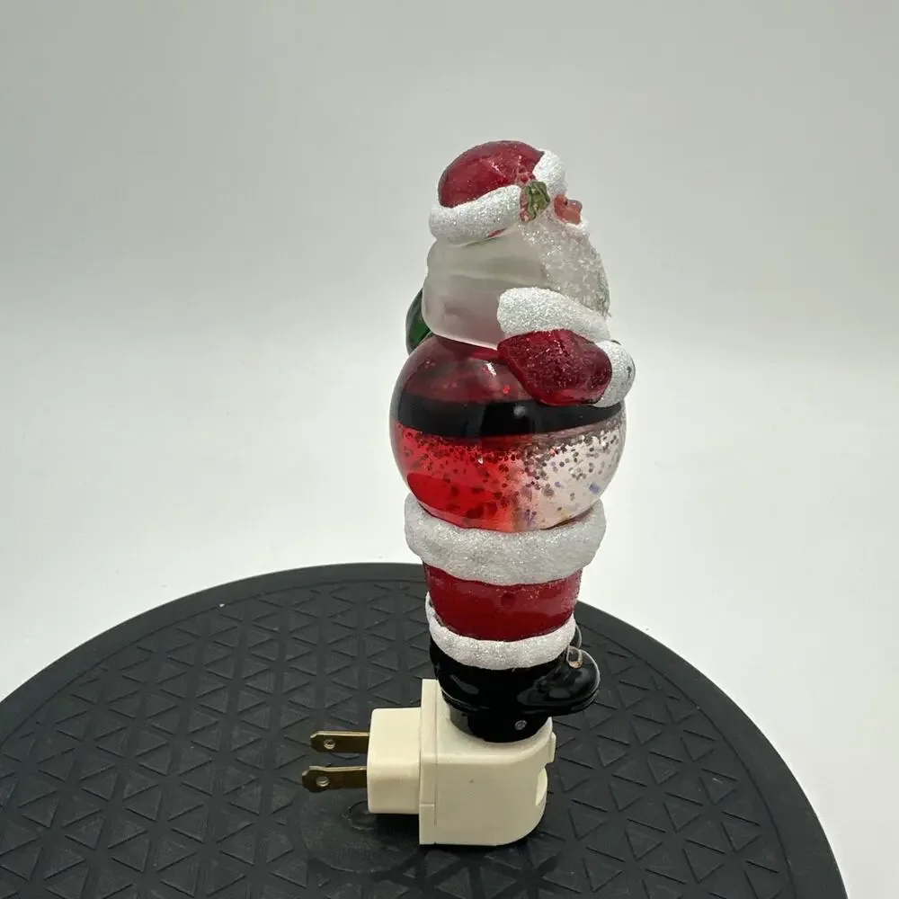 Vintage Santa Glitter Glove Plug In Night Light